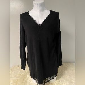 TORRID Black Sweater Lace Detailing